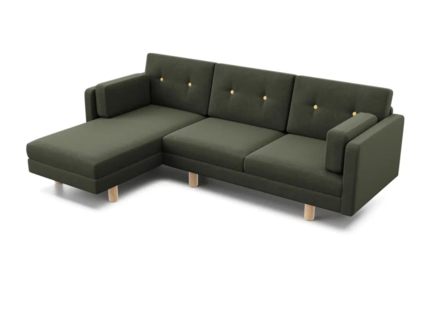 Диван Арско Ингвар угловой трехместный оливковый Длина 240 см