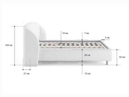 Кровать Сонум Valencia Кашемир Горчичный (с подъемным механизмом) 80х200