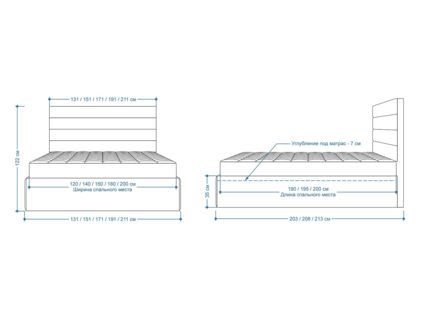 Кровать Lonax Кармела велюр Dolly-3 180х195