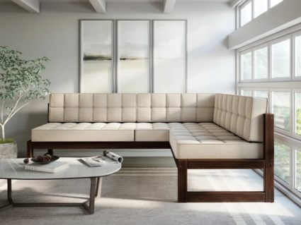 Диван Арско Сега угловой трехместный кремовый Длина 218 см