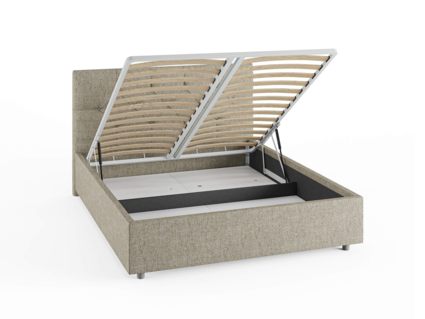 Кровать Сонум Bari Рогожка Пепельный (с подъемным механизмом) 80х190