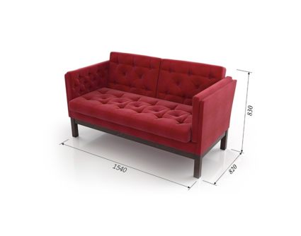Диван Арско Айверс М двухместный красный