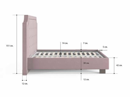 Кровать Сонум Elysium Глазго Серый (с подъемным механизмом) 140х190